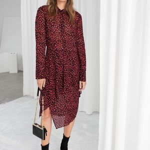 & Other Stories Semi Sheer Printed Shirt Dress